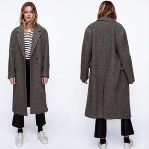 NWT ZARA WOOL BLEND OVERSIZED COAT Bloggers Fav Gray Medium